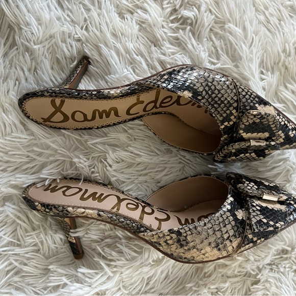 Sam Edelman Janessa Buckle Front Snakeskin Pointed Toe Mule - Size 7 - new - Picture 7 of 9